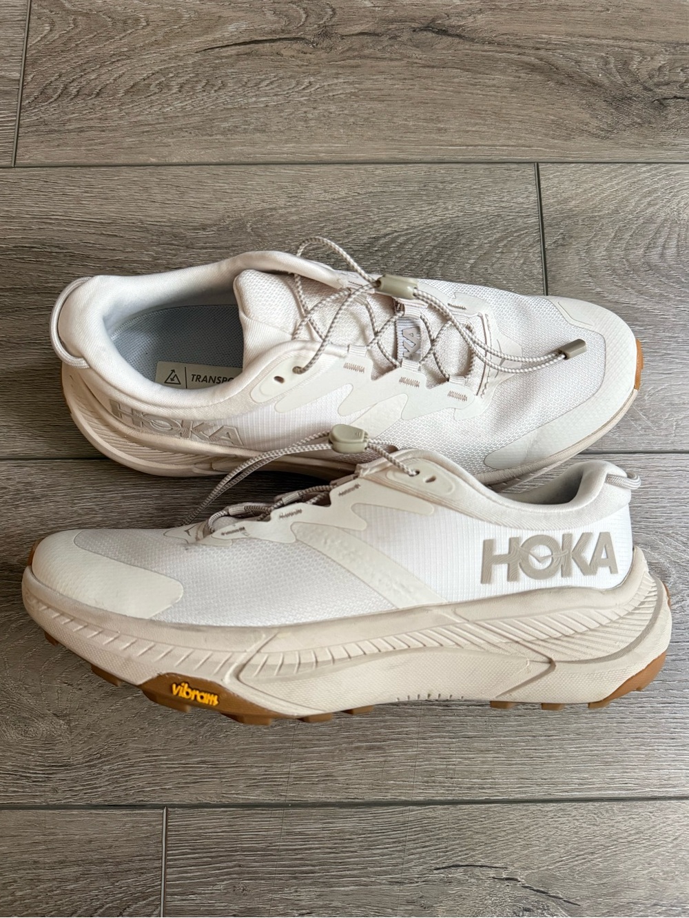 Hoka Transport Eggnog Womens 8.5 Walking Hiking Shoe Cordura Vibram 1123154 EEGG